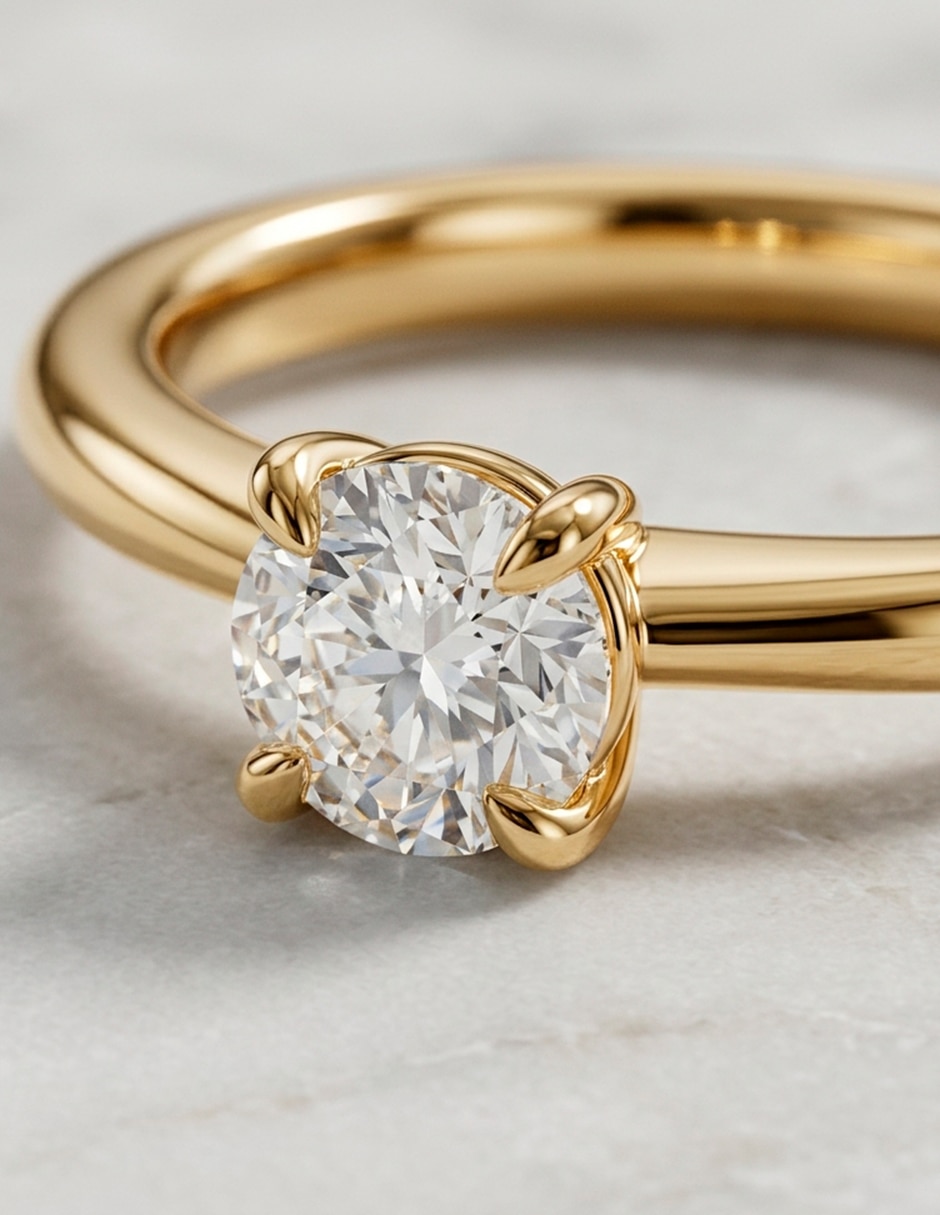 Anillo de compromiso de oro 18 k amore mio diamante de laboratorio