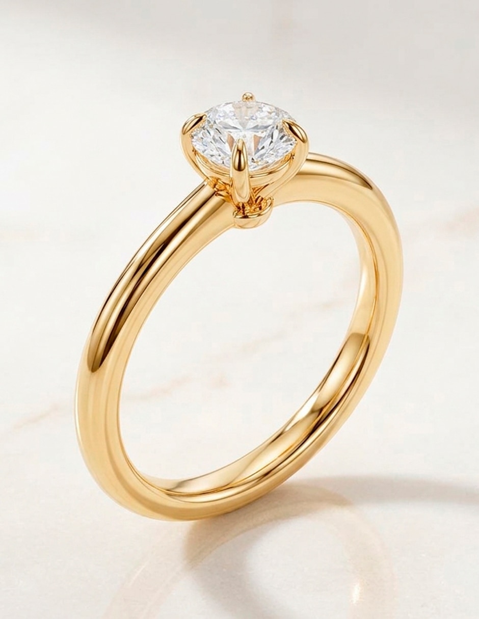 Anillo de compromiso de oro 9 k amore mio diamante de laboratorio