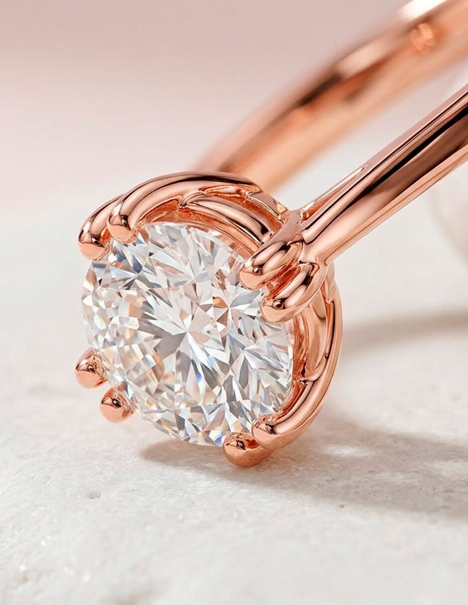 Anillo de compromiso de oro 14 k zirconia cúbica 8