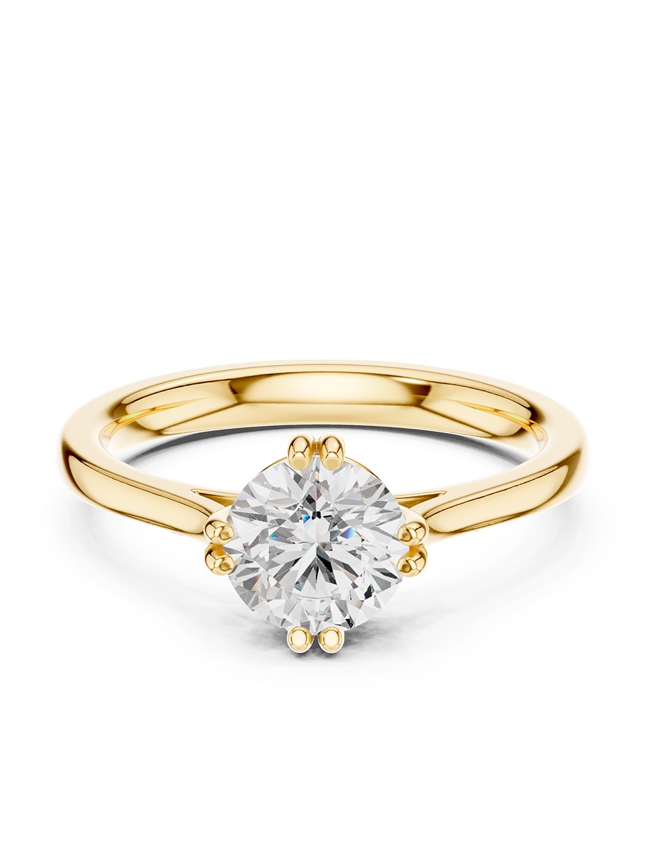 Anillo de compromiso de oro 9 k diamante de laboratorio