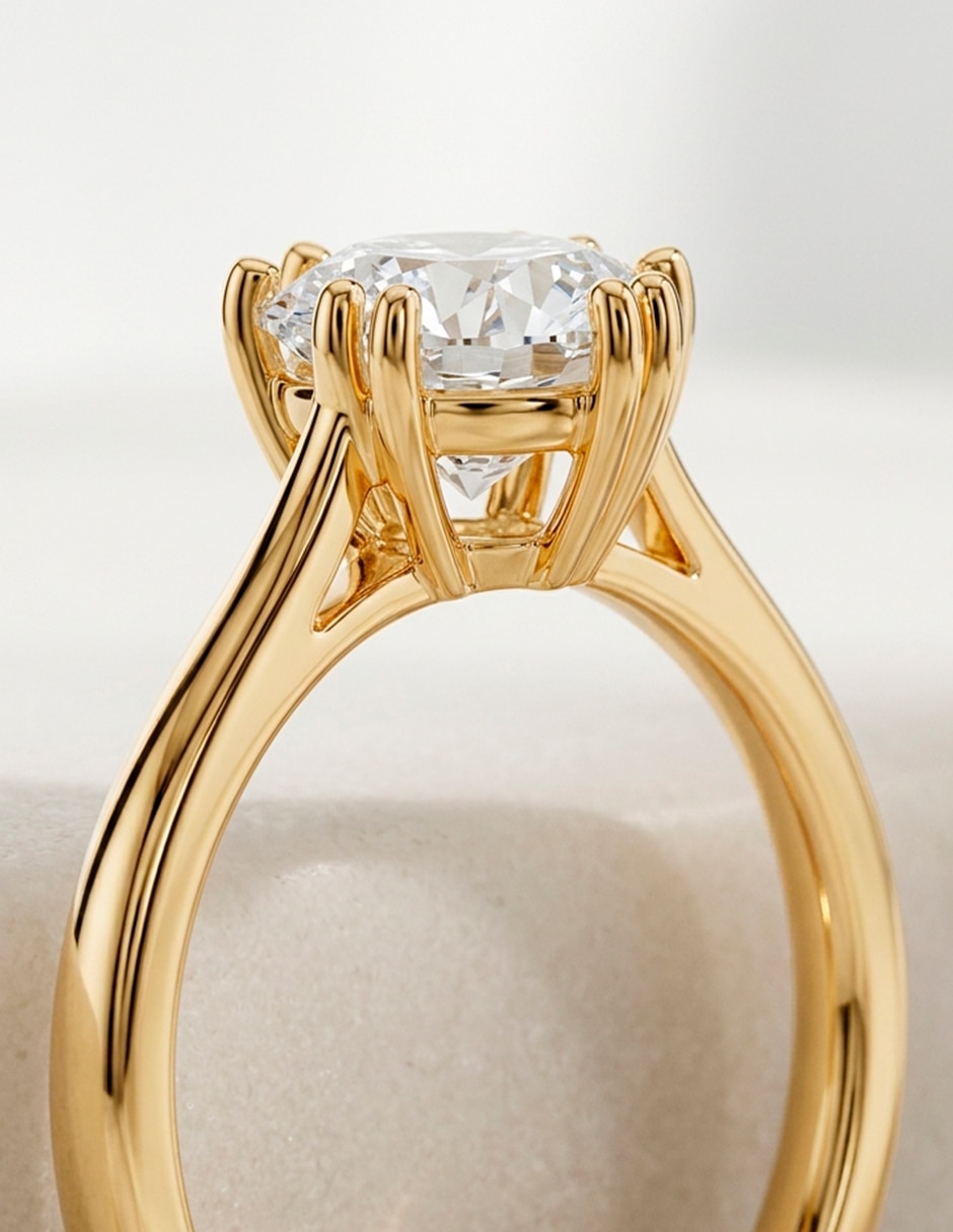 Anillo de compromiso de oro 9 k amore mio diamante de laboratorio