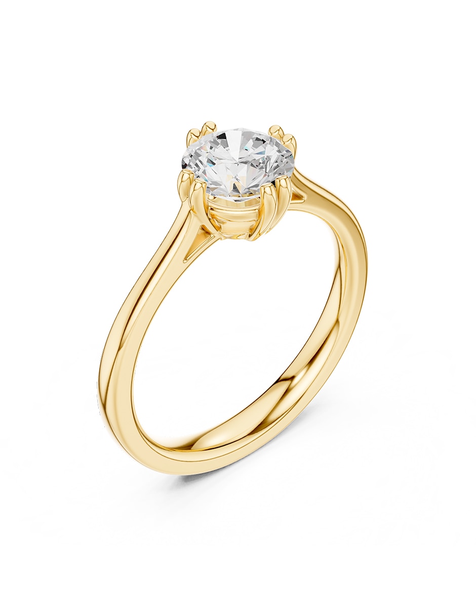 Anillo de compromiso de oro 18 k diamante de laboratorio 2