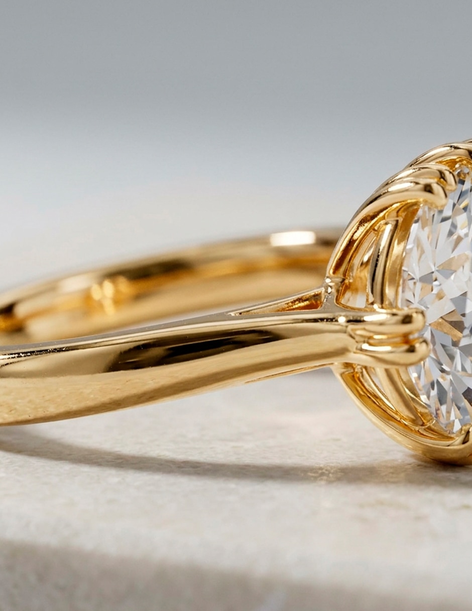 Anillo de compromiso de oro 18 k diamante de laboratorio 8