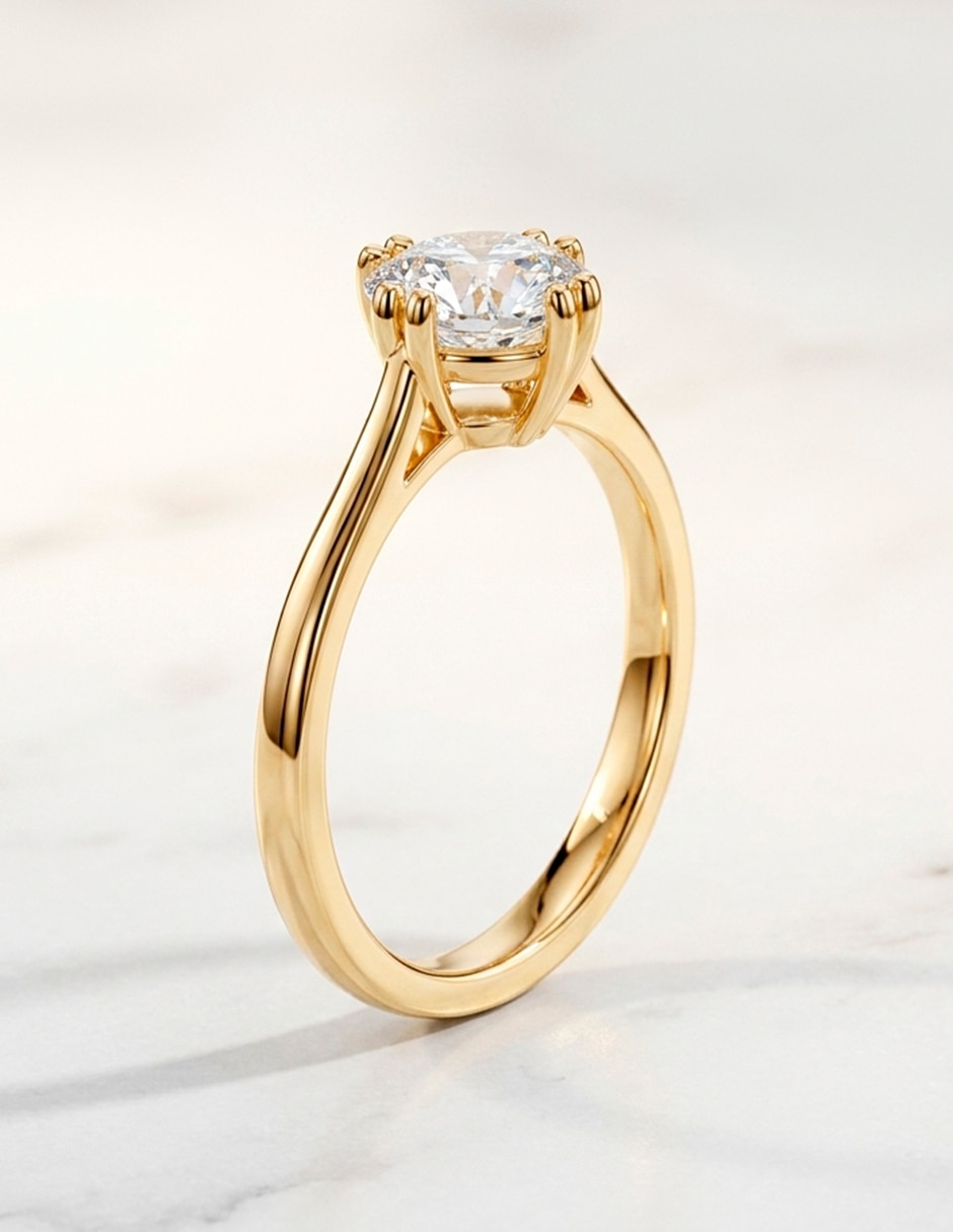 Anillo de compromiso de oro 18 k diamante de laboratorio 10