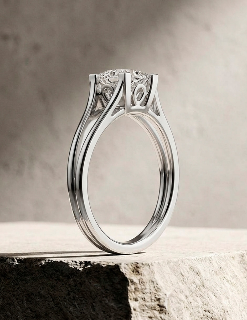 Anillo de compromiso de oro 9 k zirconia cúbica 8