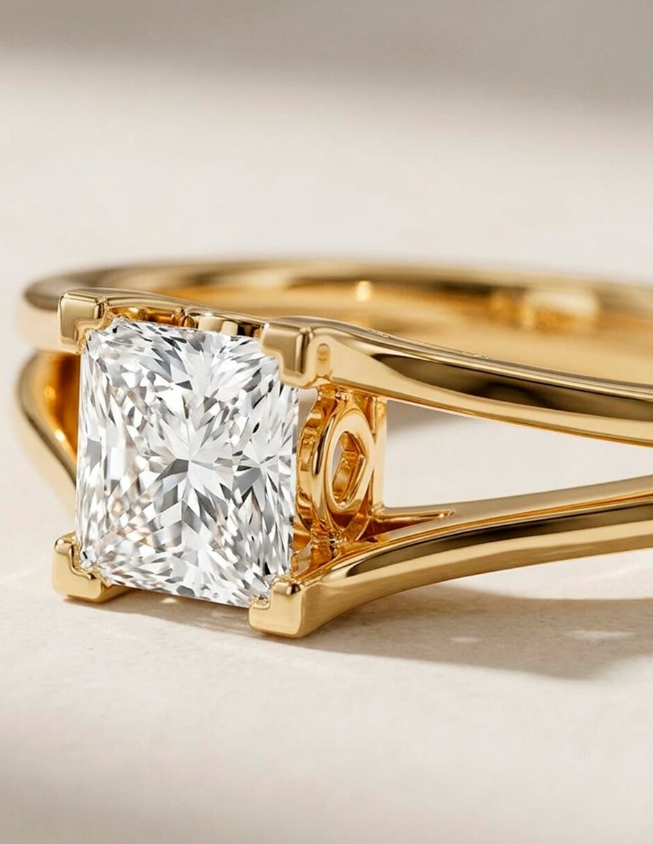 Anillo de compromiso de oro 9 k 7