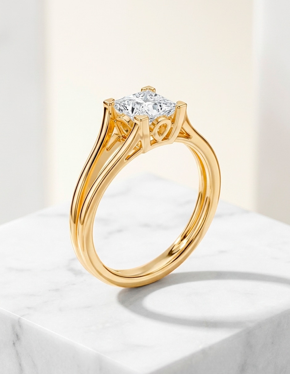 Anillo de compromiso de oro 9 k 8