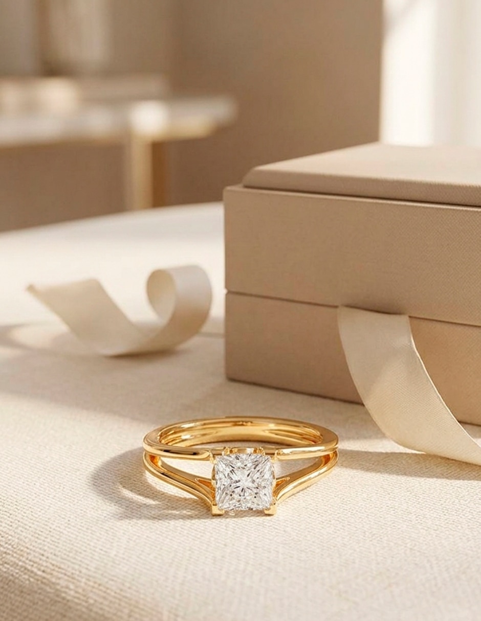 Anillo de compromiso de oro 18 k amore mio