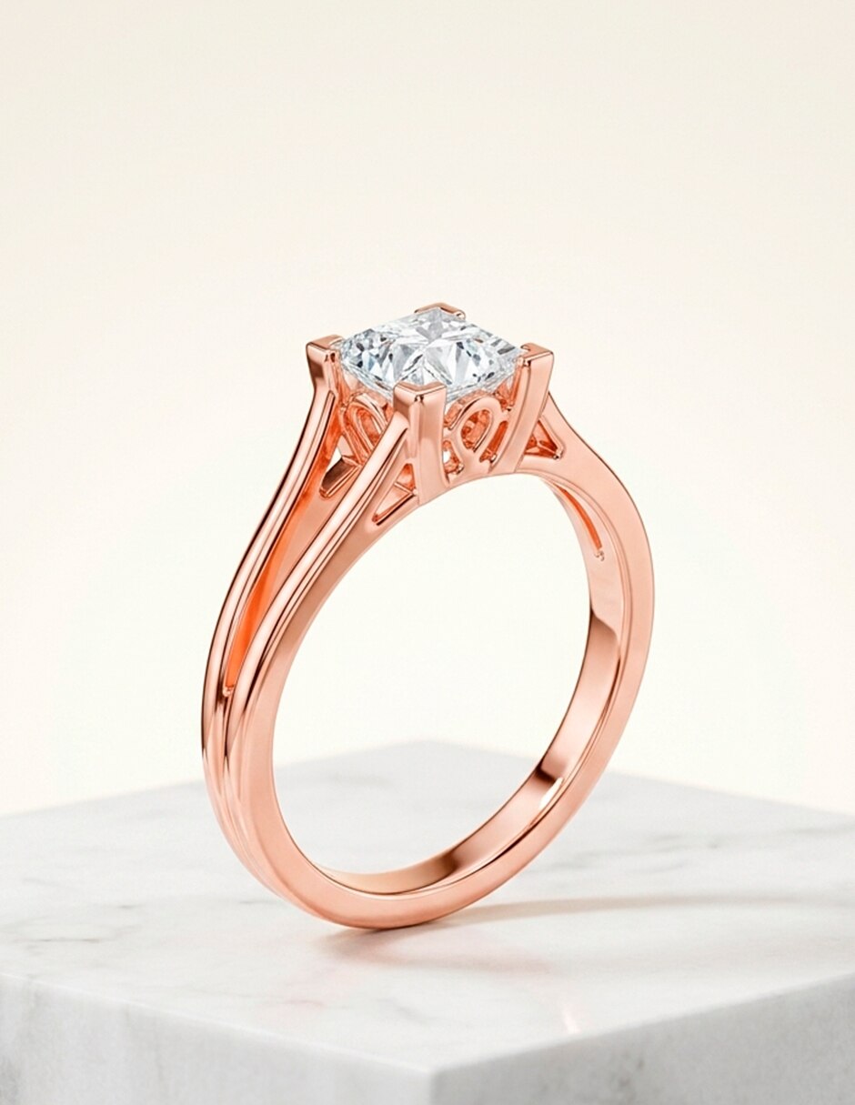 Anillo de compromiso de oro 9 k Amore Mio! diamante de laboratorio 10
