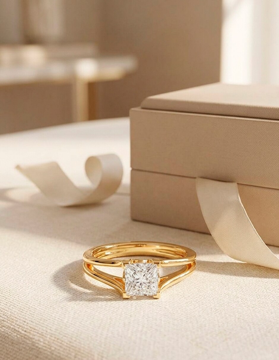 Anillo de compromiso de oro 9 k 10