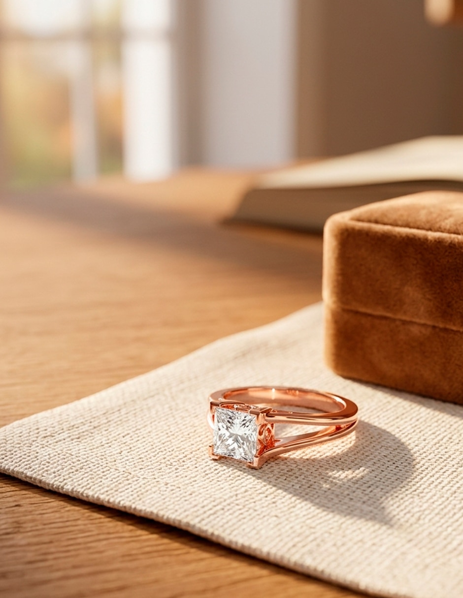 Anillo de compromiso de oro 14 k 6