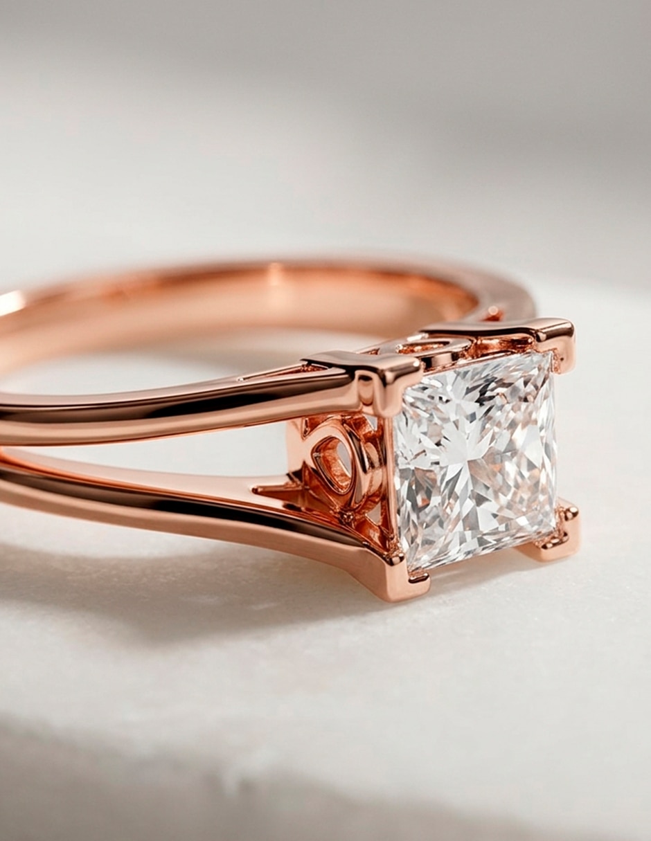 Anillo de compromiso de oro 14 k 8