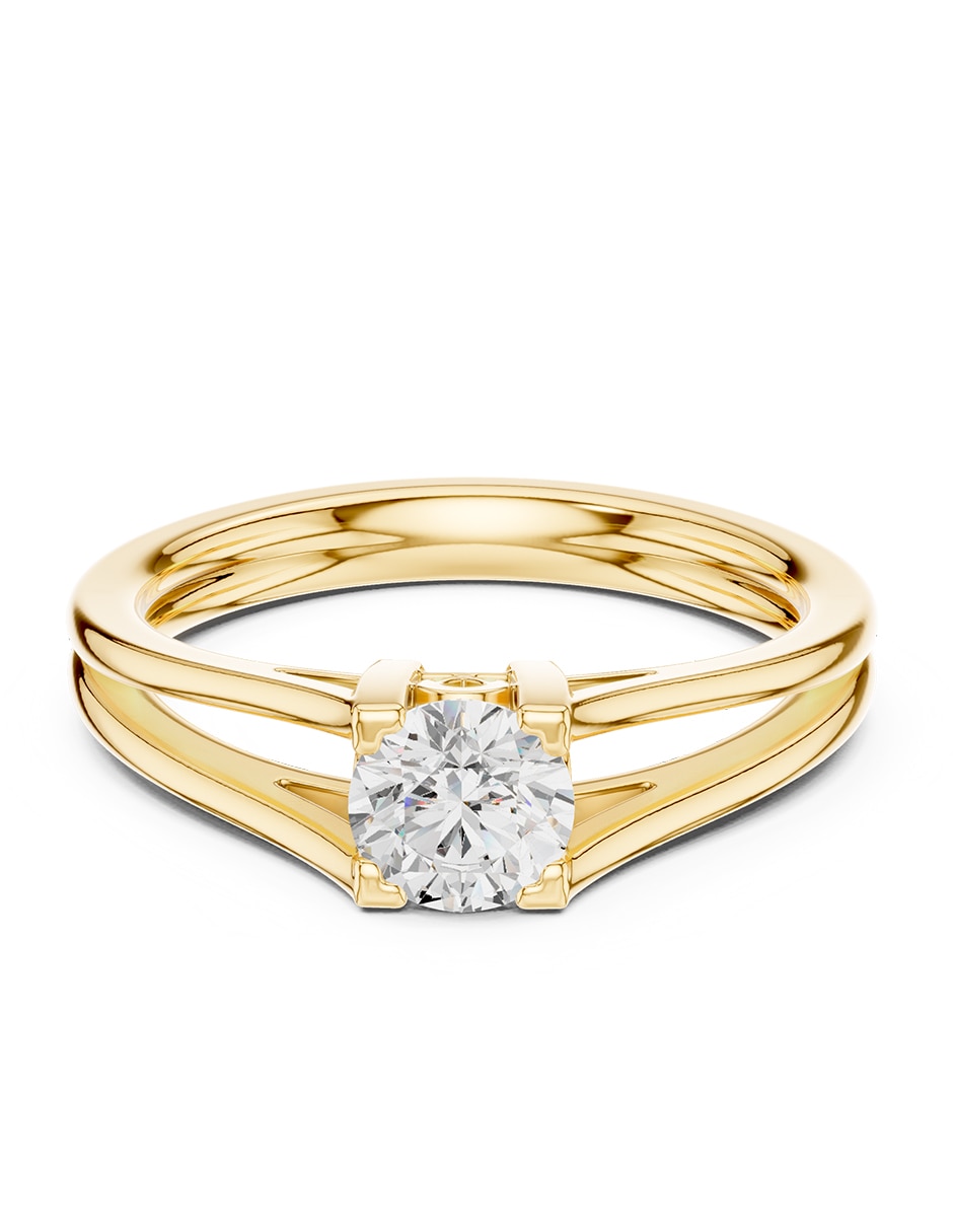 Anillo de compromiso de oro 14 k zirconia cúbica