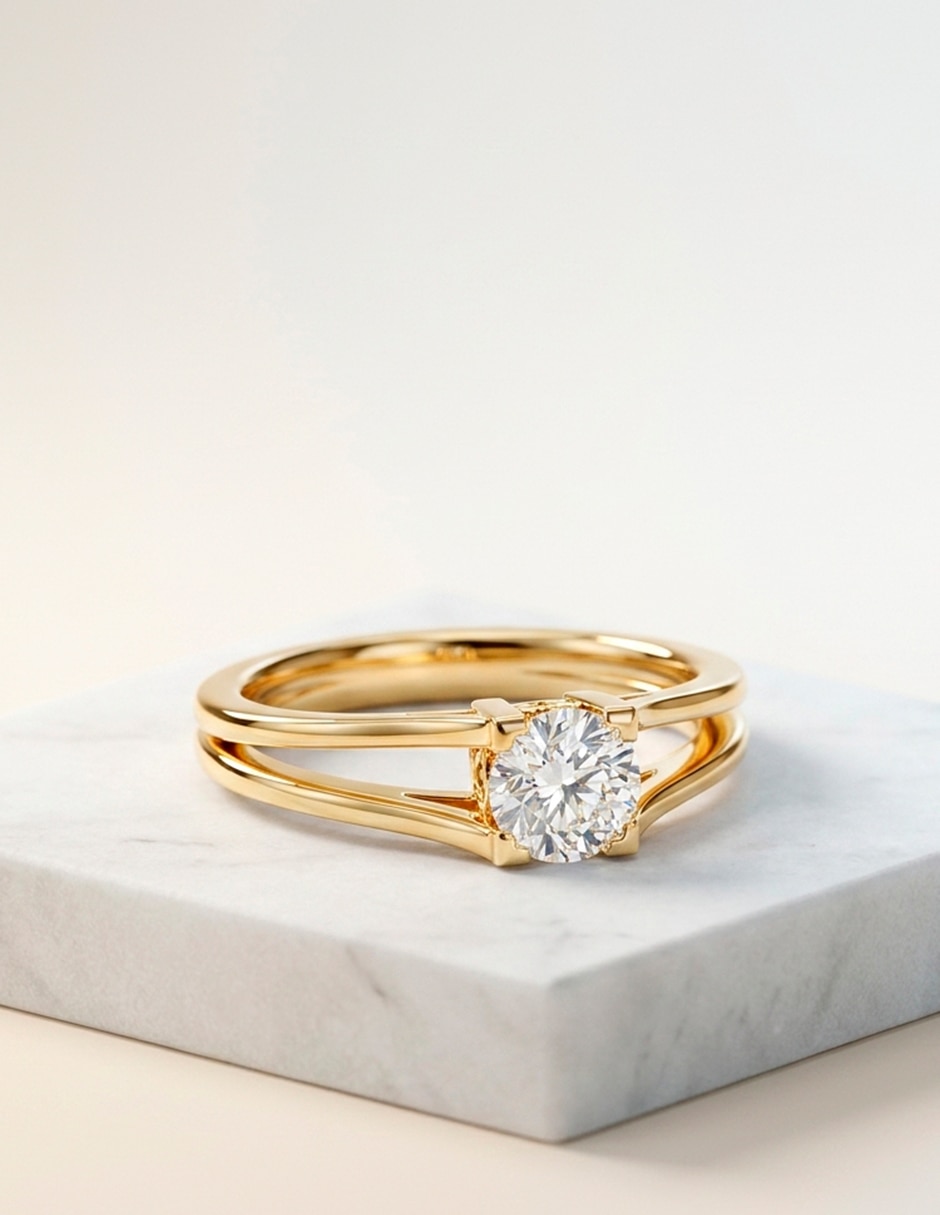 Anillo de compromiso de oro 9 k 6
