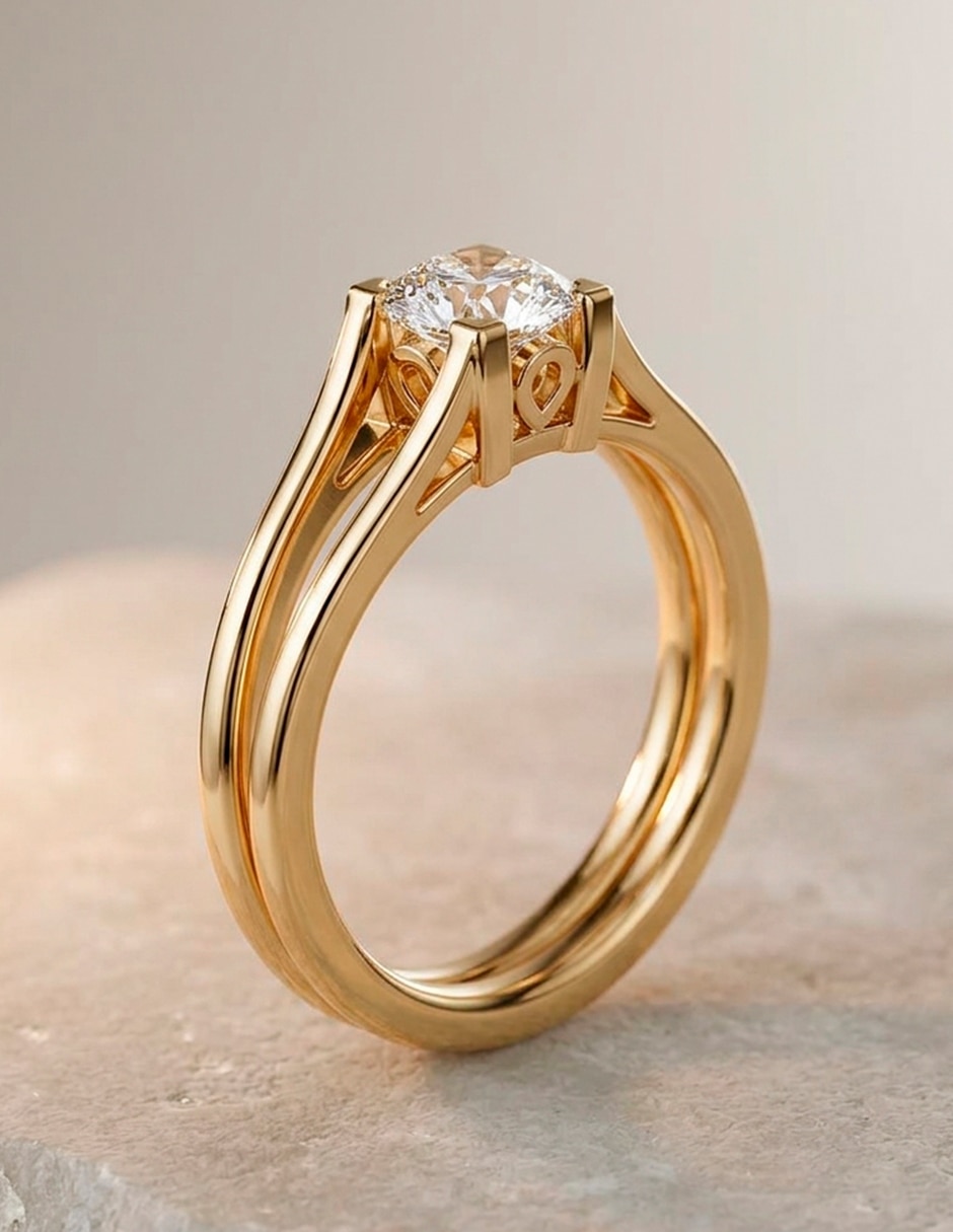 Anillo de compromiso de oro 9 k 8