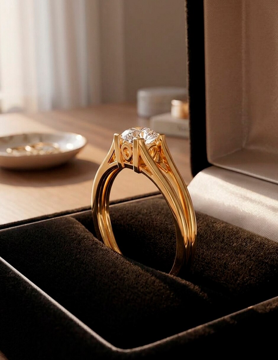 Anillo de compromiso de oro 14 k Amore Mio