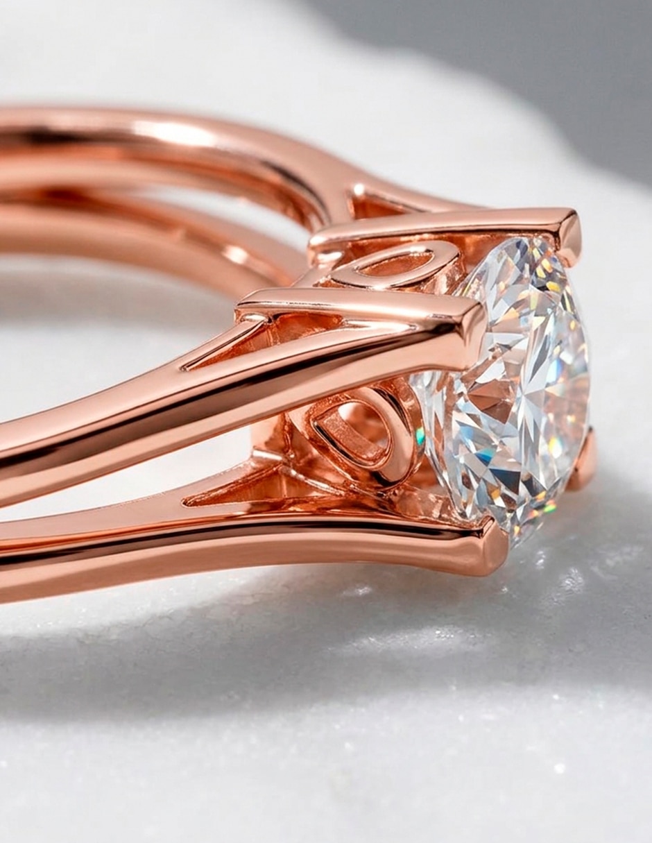 Anillo de compromiso de oro 9 k 10