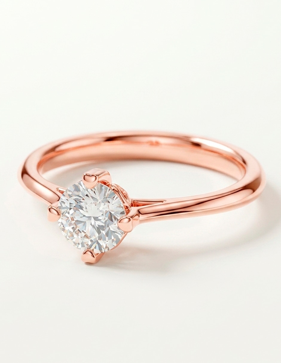 Anillo de compromiso de oro 18 k zirconia cúbica 6