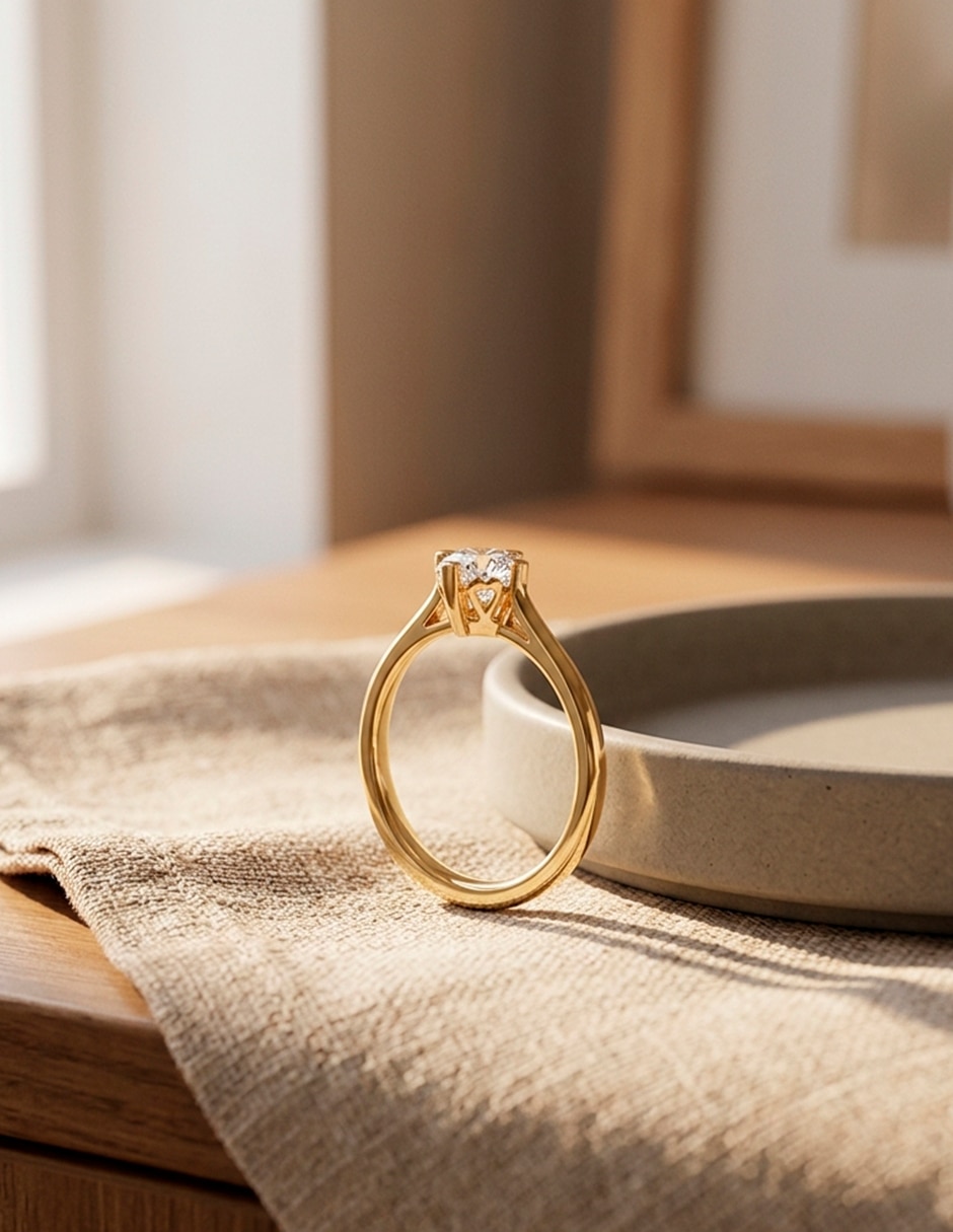 Anillo de compromiso de oro 18 k 8