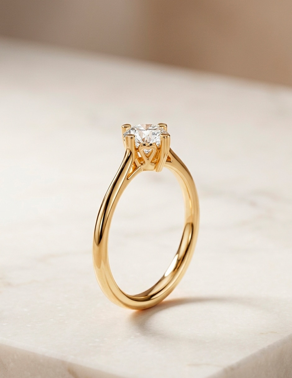Anillo de compromiso de oro 9 k 7
