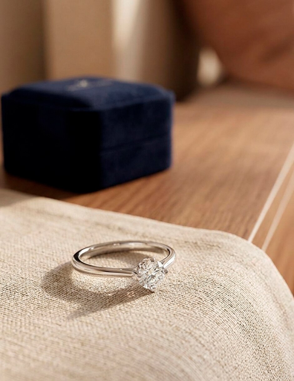 Anillo de compromiso de oro 18 k 6