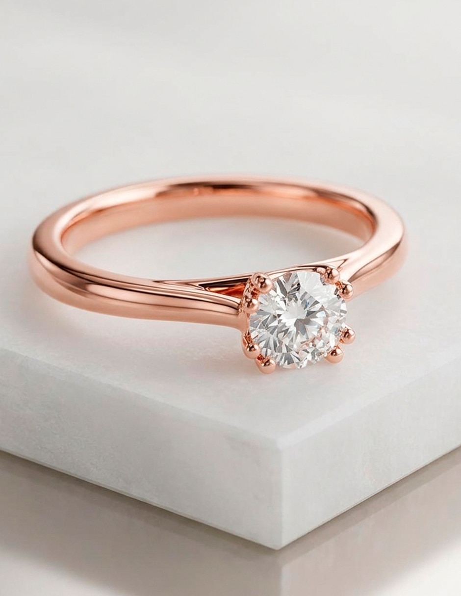 Anillo de compromiso de oro 18 k zirconia cúbica 7