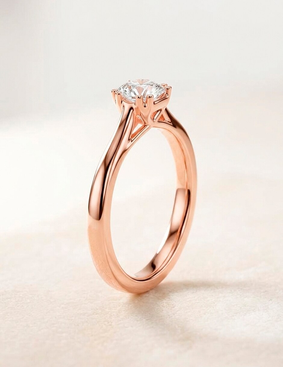 Anillo de compromiso de oro 14 k 7