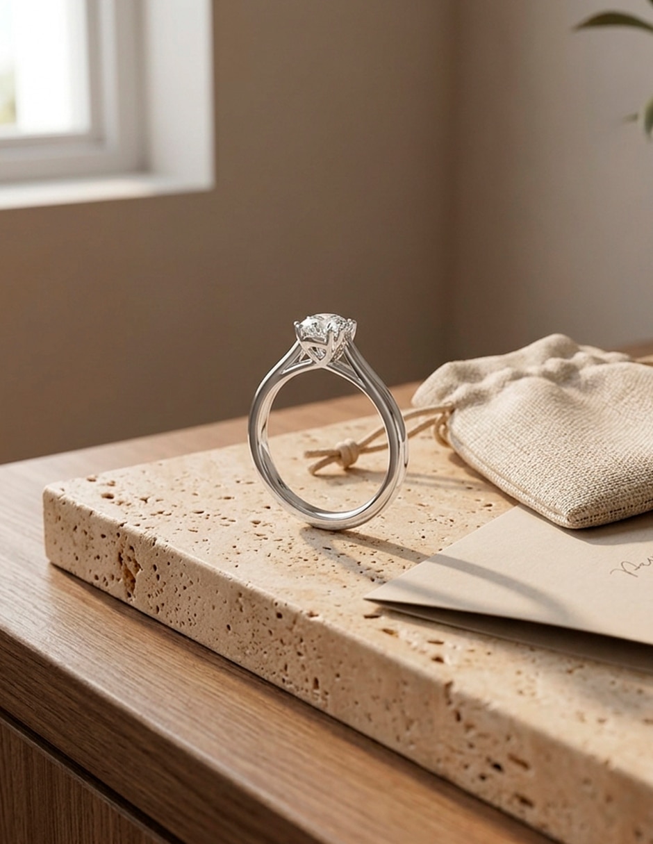 Anillo de compromiso de oro 18 K ! 9