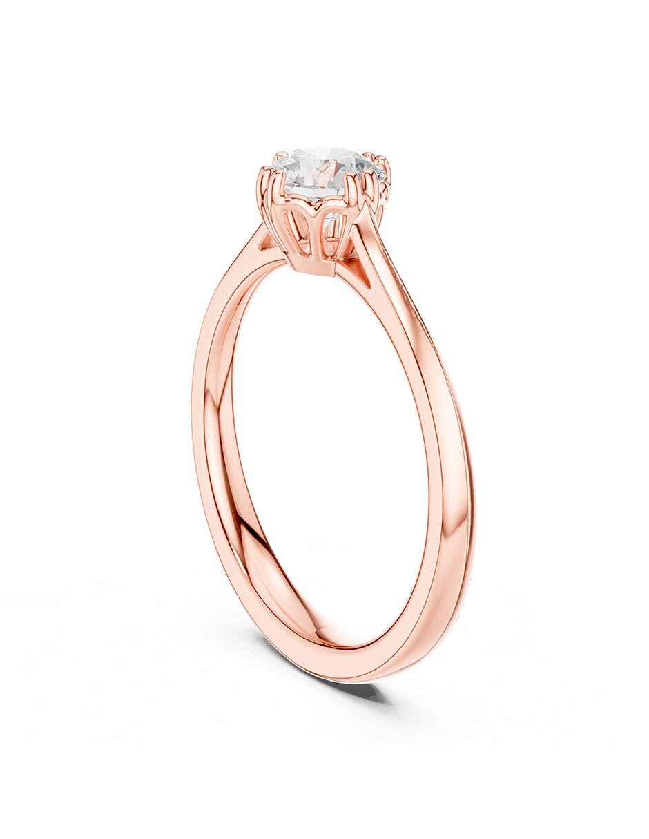 Anillo de compromiso de oro 14 K ! zirconia cúbica 3