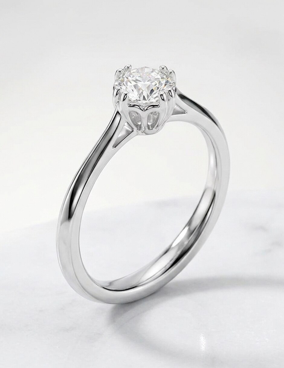 Anillo de compromiso de oro 18 K ! zirconia cúbica 7