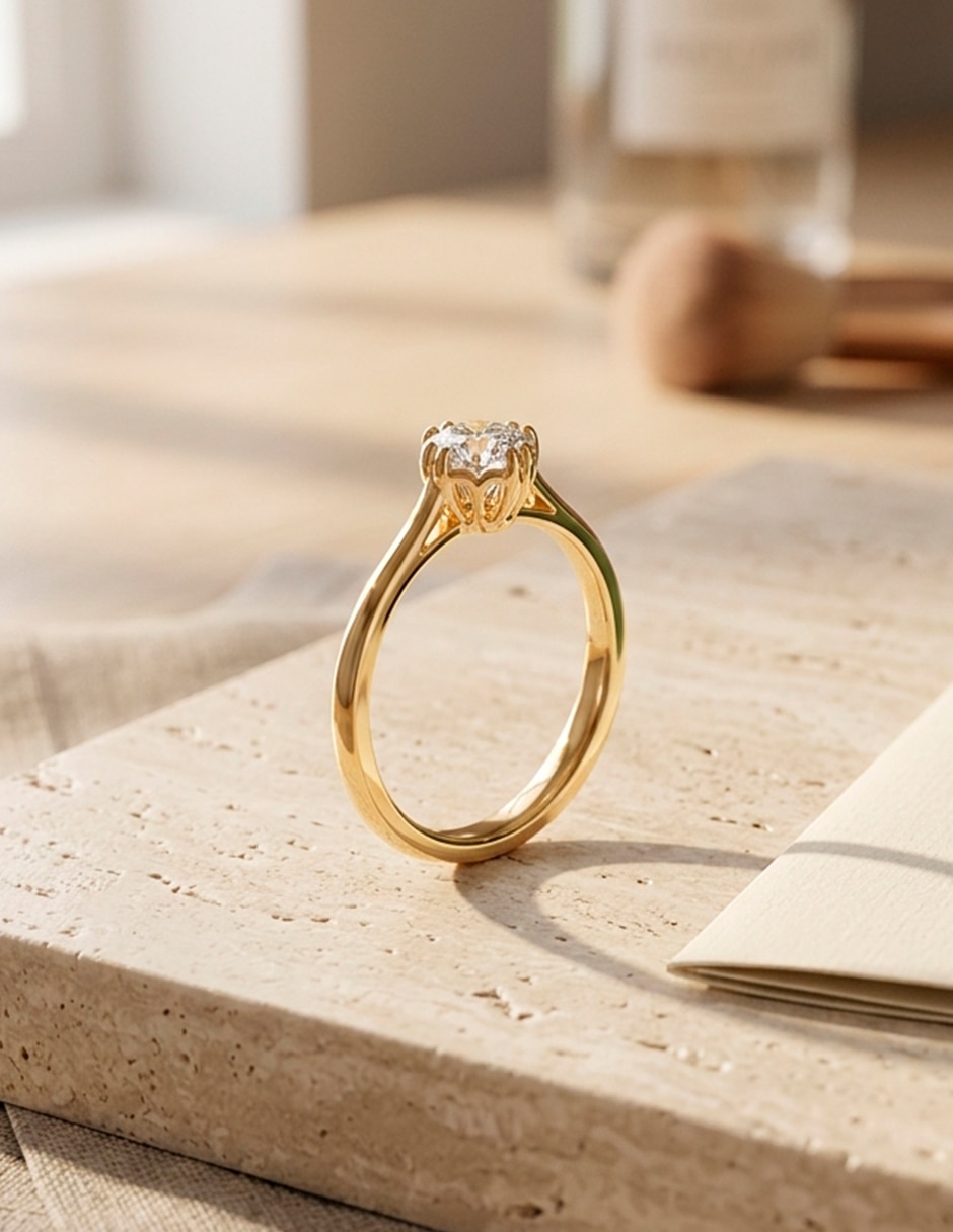 Anillo de compromiso de oro 18 K ! 8