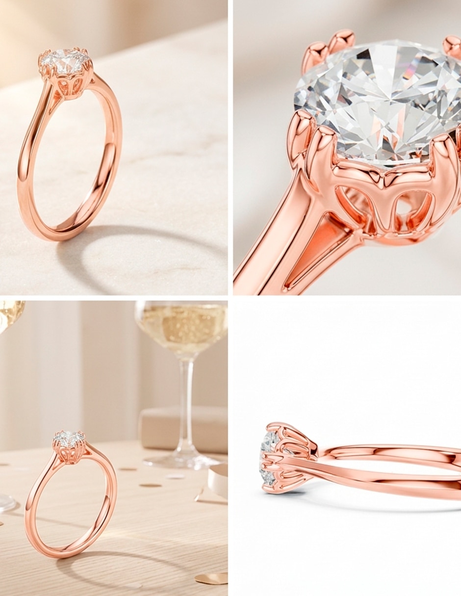 Anillo de compromiso de oro 9 K ! 7