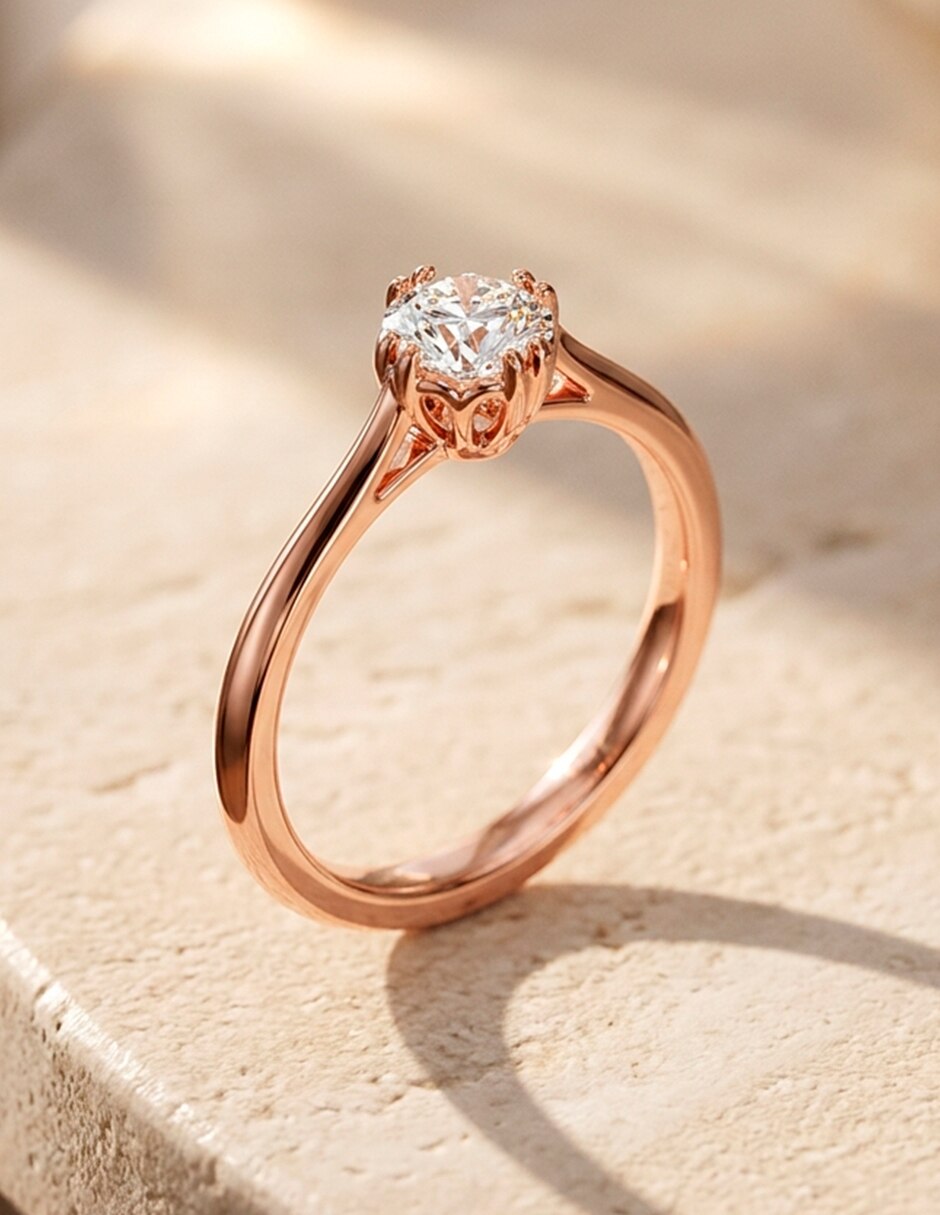 Anillo de compromiso de oro 9 K ! 8