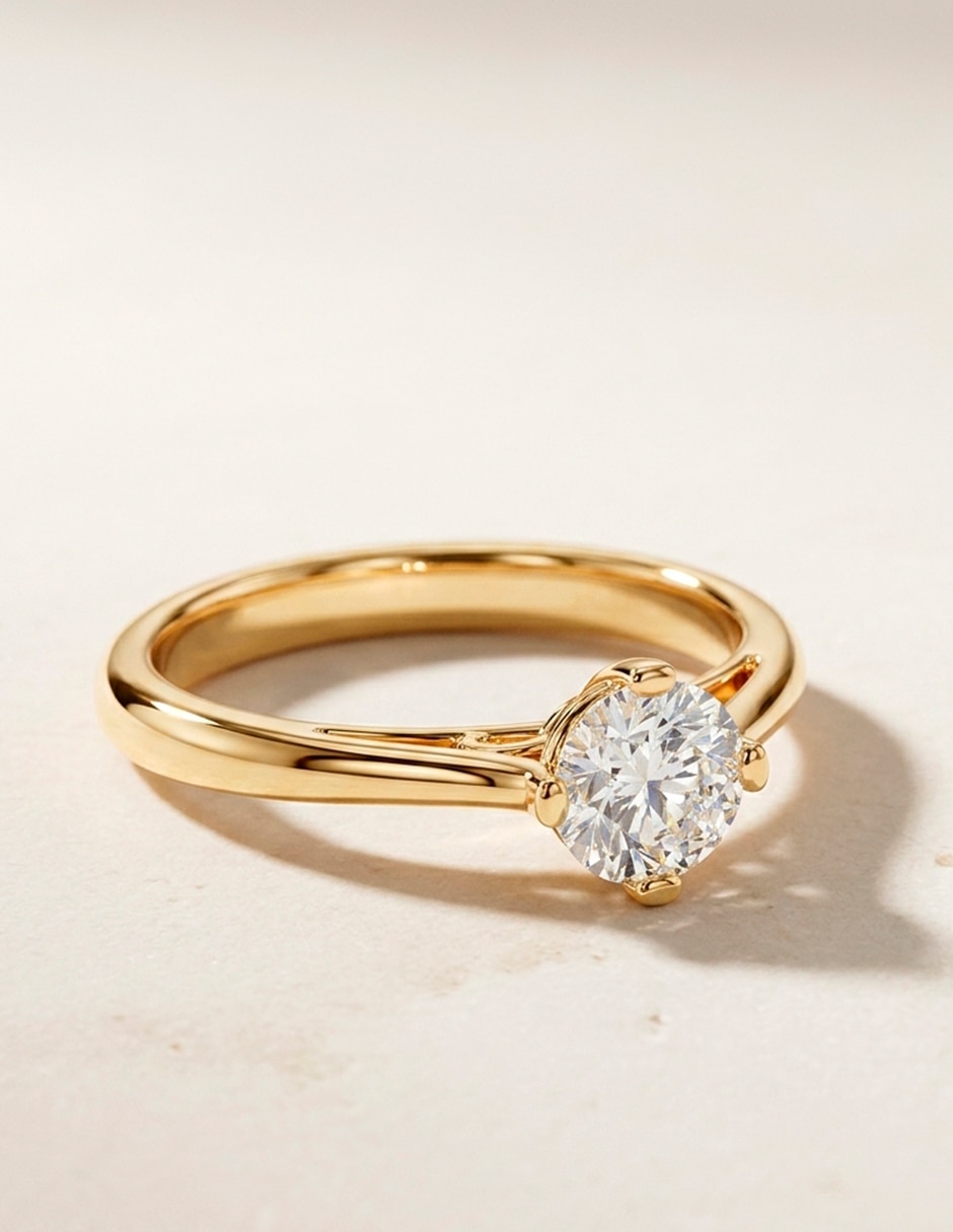Anillo de compromiso de oro 9 K Amore Mio! Zirconia cúbica