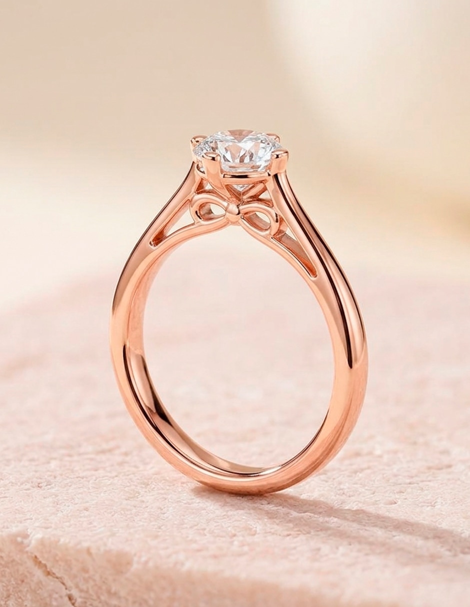 Anillo de compromiso de oro 9 K 8