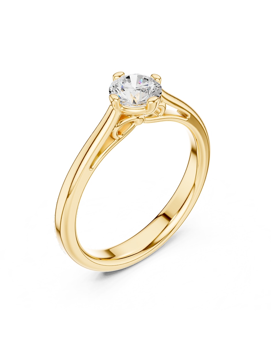 Anillo de compromiso de oro 9 k Amore Mio diamante de laboratorio