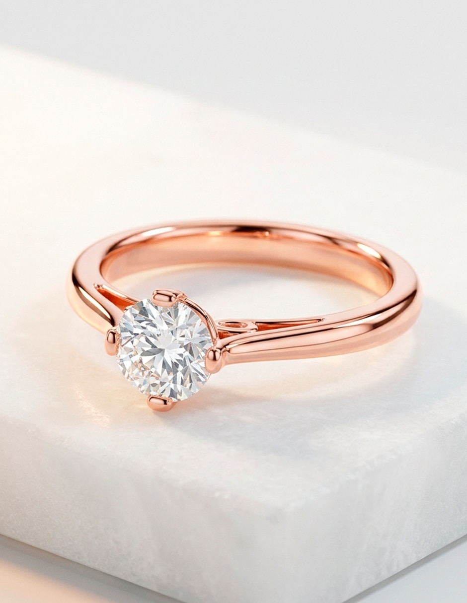 Anillo de compromiso de oro 18 k diamante de laboratorio 7