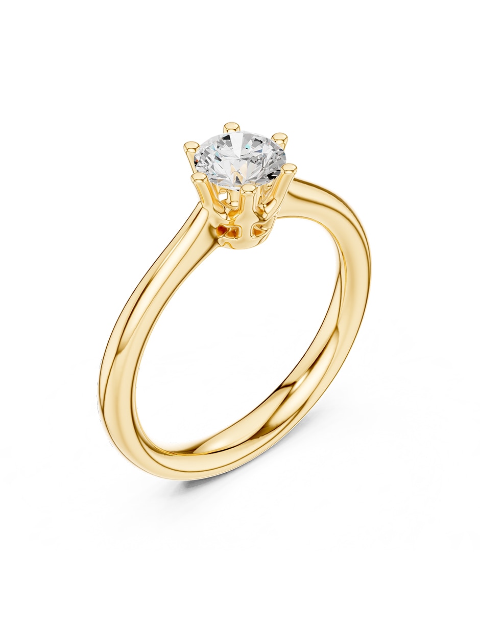 Anillo de compromiso de oro 14 k Zirconia cúbica 2