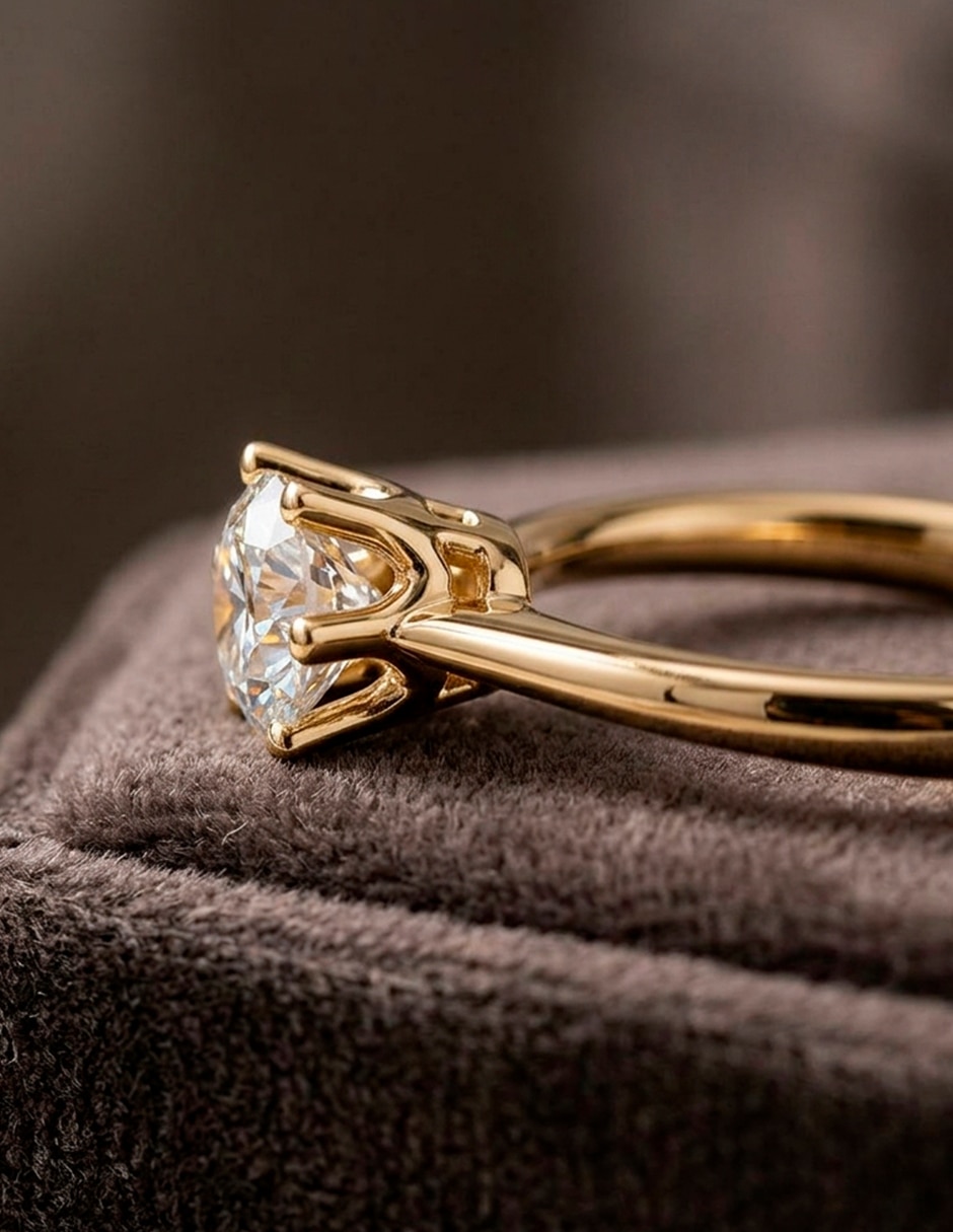 Anillo de compromiso de oro 14 k Zirconia cúbica 7