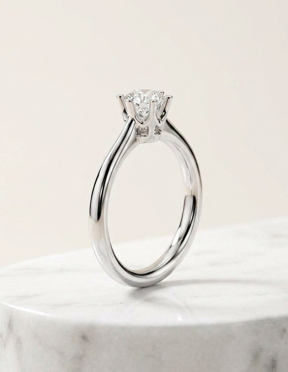 Anillo de compromiso de oro 18 k Zirconia cúbica 7
