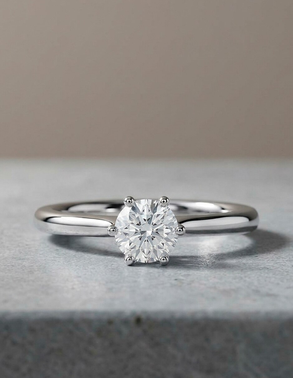 Anillo de compromiso de oro 18 k Zirconia cúbica 8