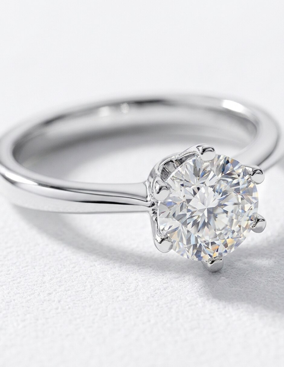 Anillo de compromiso de oro 18 k Zirconia cúbica 9