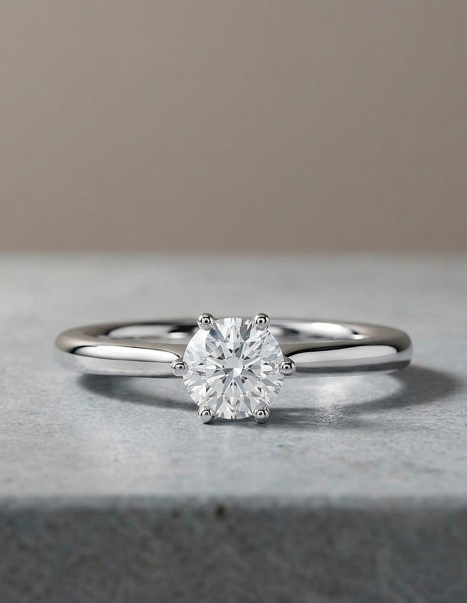 Anillo de compromiso de oro 18 k diamante de laboratorio 9