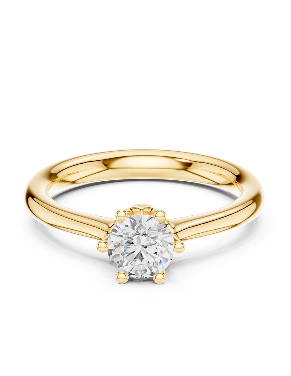 Anillo de compromiso de oro 18 k Zirconia cúbica Anillo de compromiso de oro 18 k Zirconia cúbica