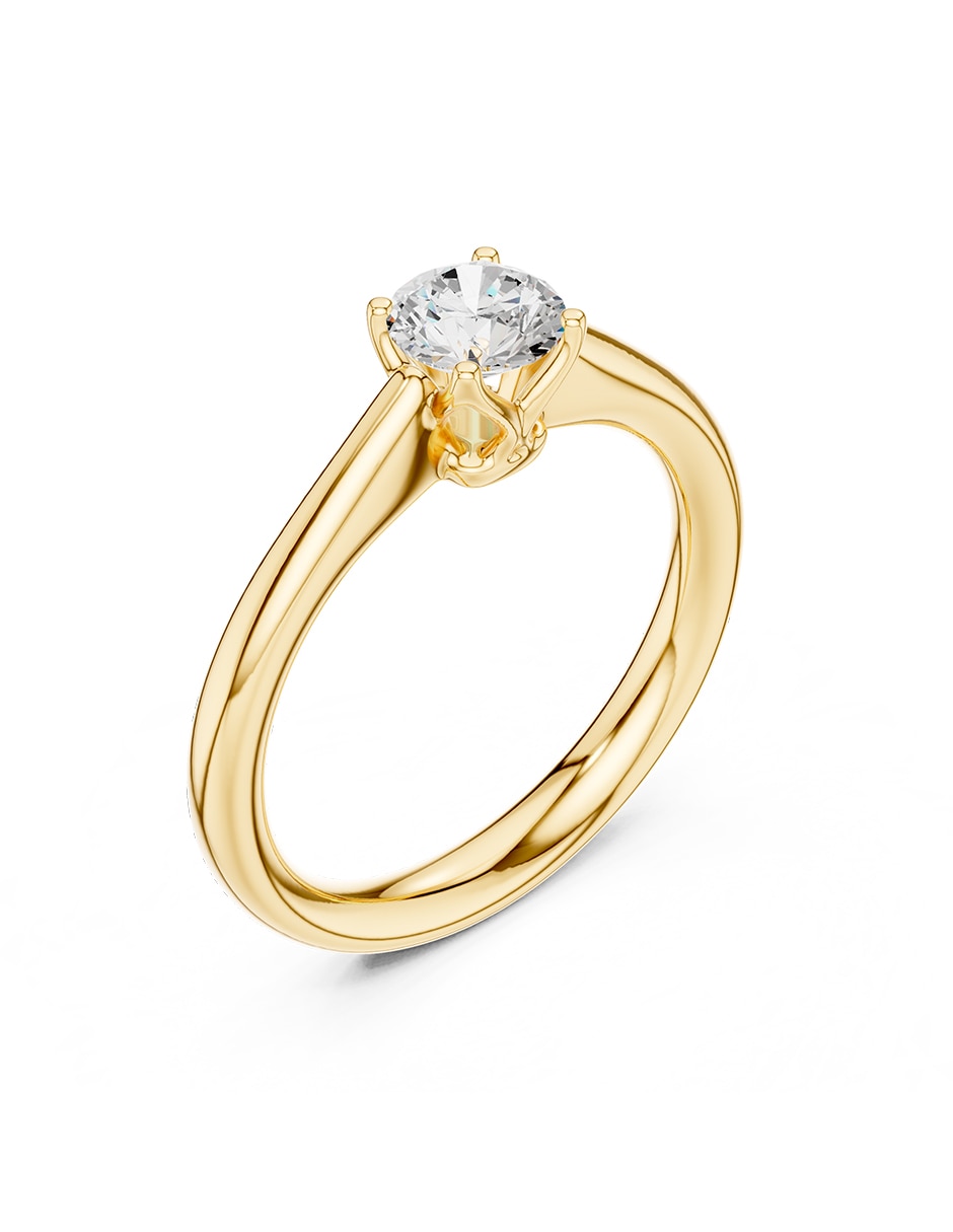 Anillo de compromiso de oro 14 k Amore Mio Zirconia cúbica