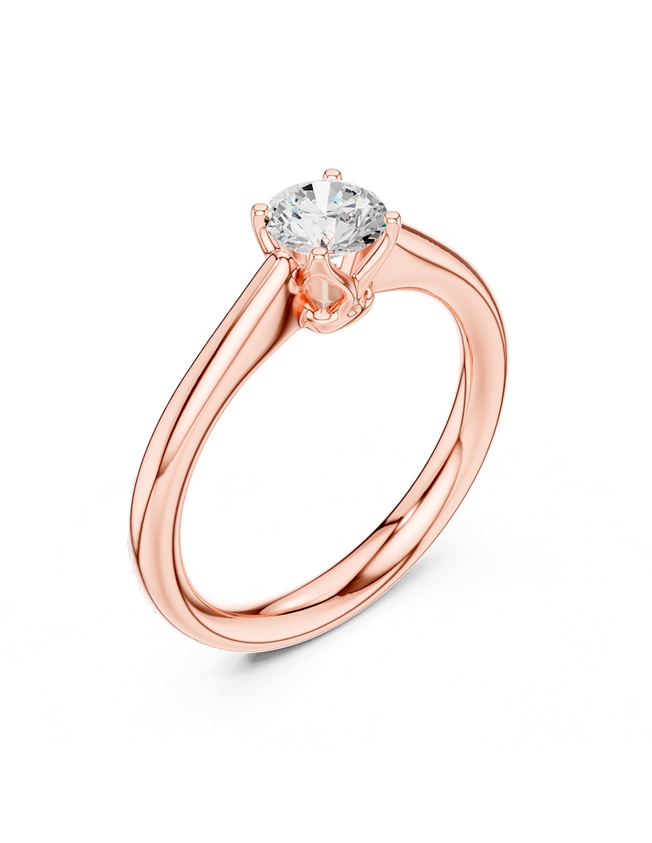 Anillo de compromiso de oro 14 k Zirconia cúbica 2