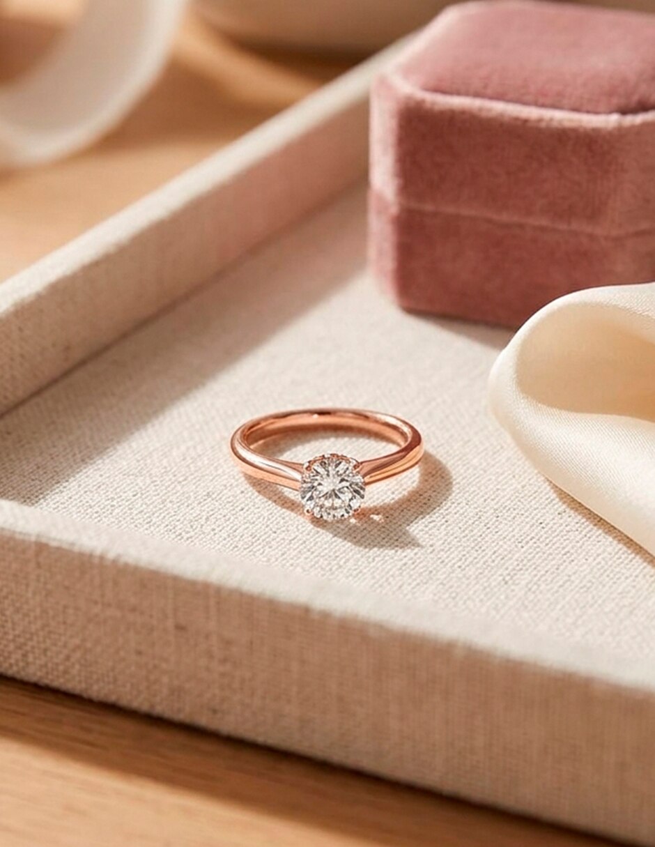Anillo de compromiso de oro 14 K 7