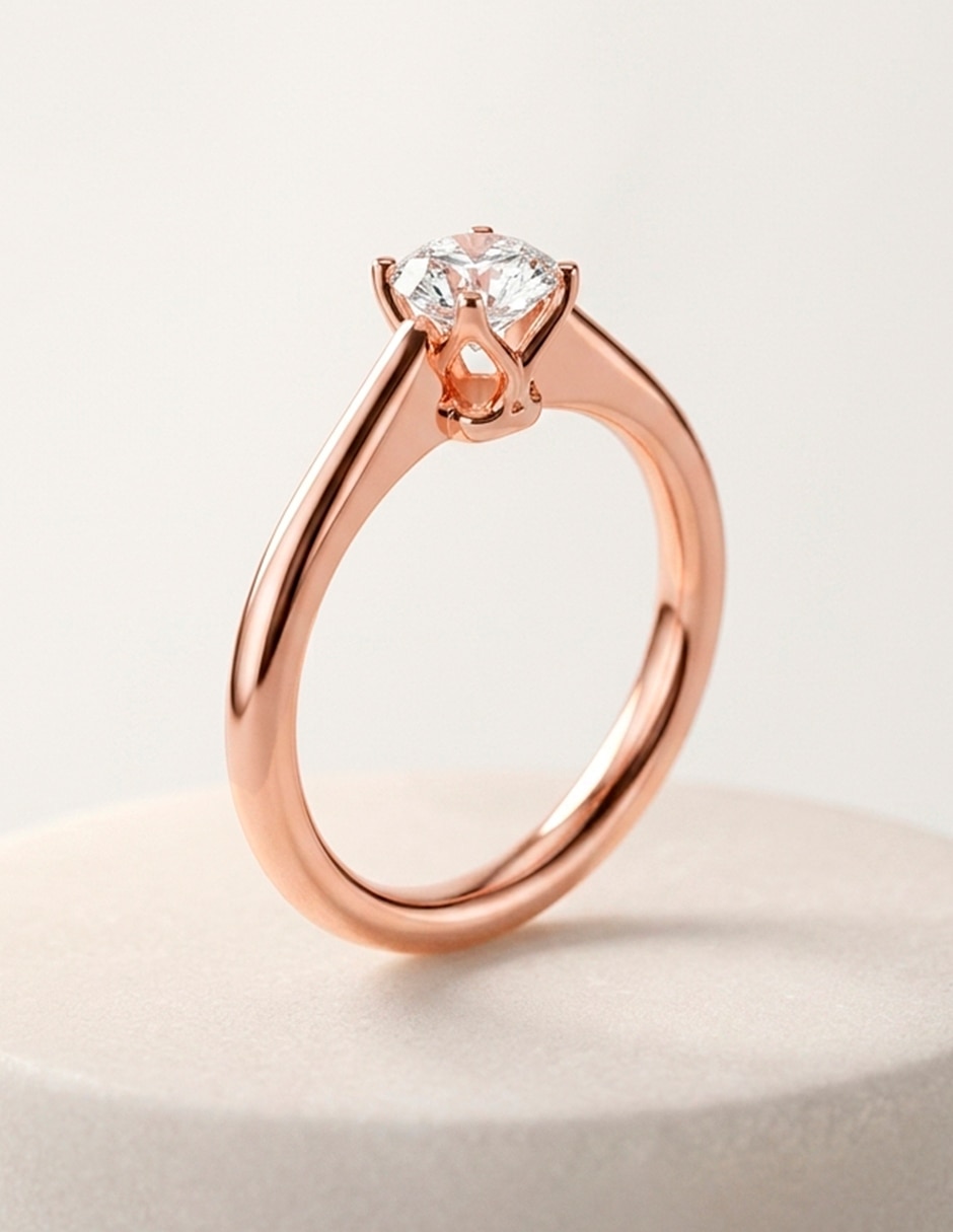 Anillo de compromiso de oro 14 k diamante de laboratorio 9