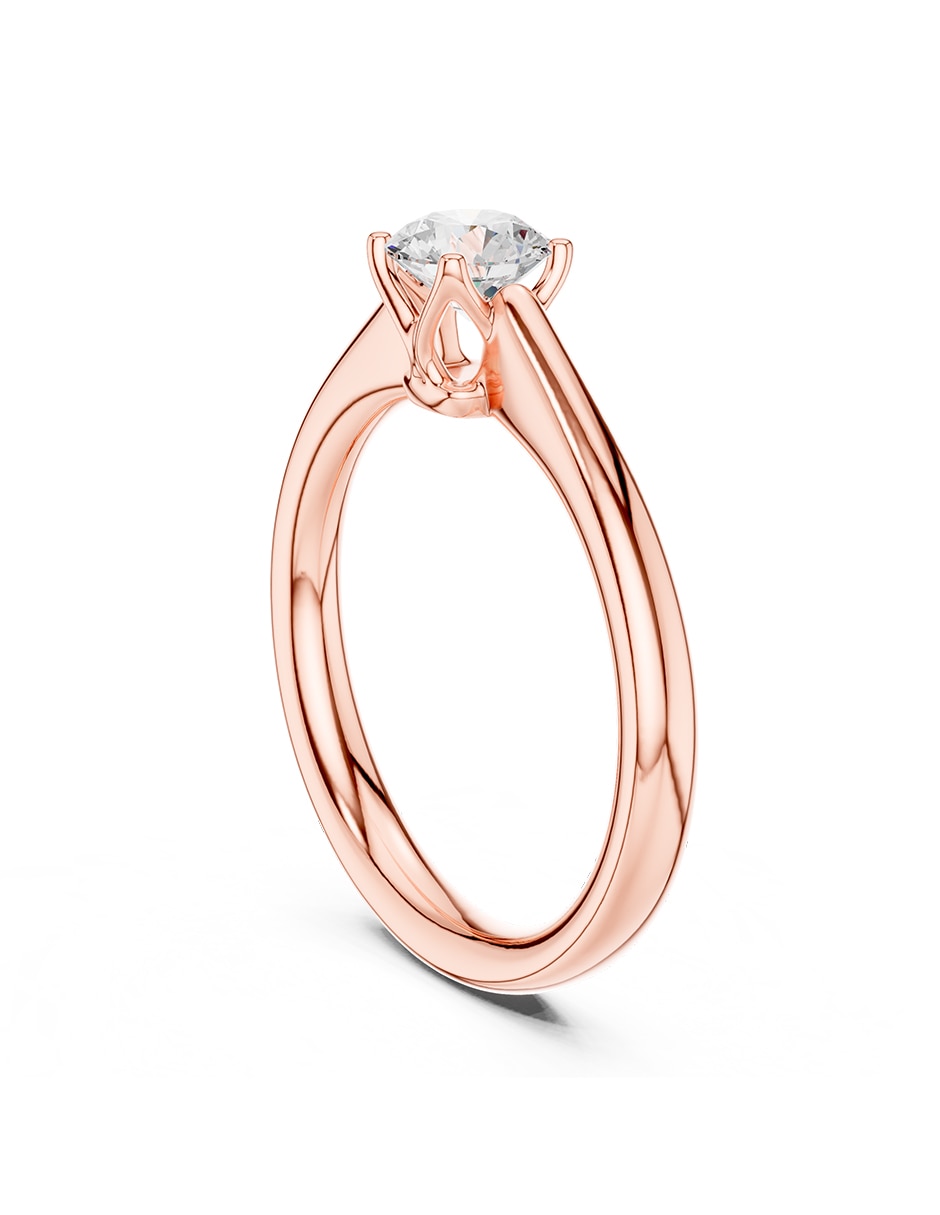 Anillo de compromiso de oro 18 k diamante de laboratorio 3