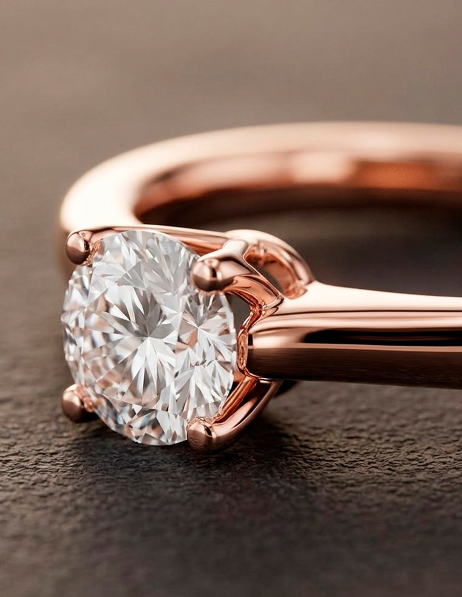 Anillo de compromiso de oro 18 k diamante de laboratorio 9